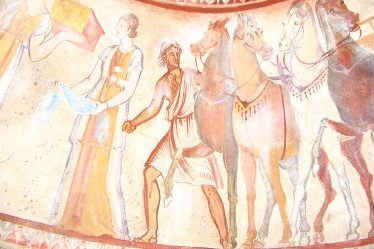 Scene from the frescoes in the Thracian Tomb of Kazanlak