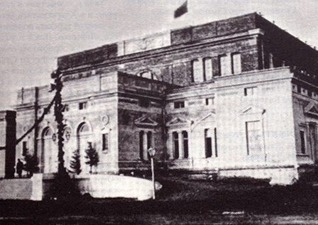 Historic photograph of the Bulgarian National Assembly building in 1886