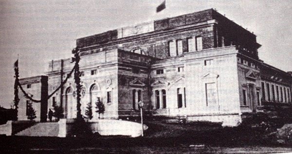 Historic photograph of the Bulgarian National Assembly building in 1886