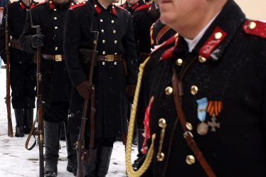 Reenactors in uniforms of the Bulgarian Opalchenie of 1877–1878