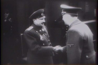 Tsar Boris III shaking hands with Adolf Hitler in 1943