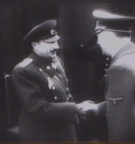 Tsar Boris III shaking hands with Adolf Hitler in 1943
