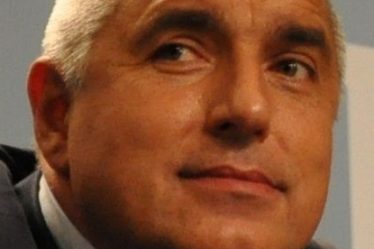 Boyko Borisov at a press conference after the 2009 parliamentary election