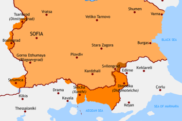 Map of Bulgarian territorial losses after the 1919 Treaty of Neuilly