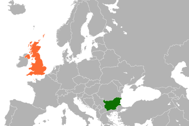 Locator map showing Bulgaria and the United Kingdom