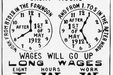 Historic 1912 poster campaigning for the eight-hour workday