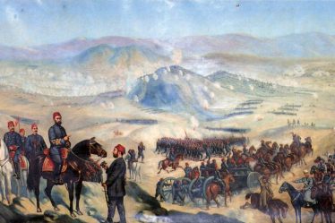 Painting of fighting around Shipka Pass in August 1877