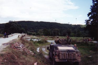 KFOR soldiers near the Kosovo–Macedonia border in 1999
