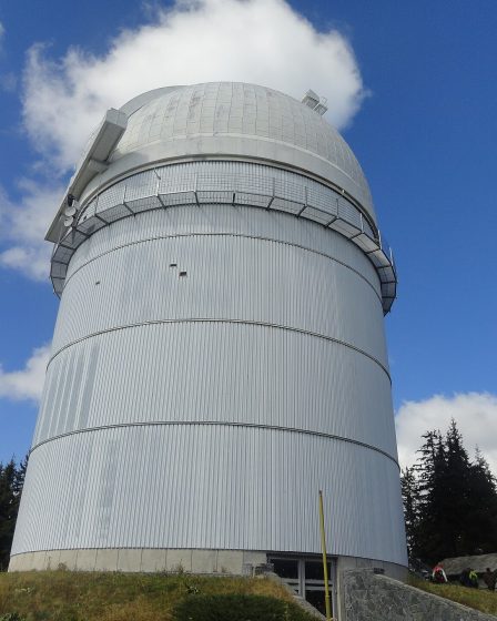 The dome of the Rozhen National Astronomical Observatory in the Rhodope Mountains