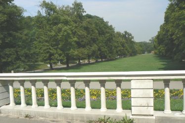 A path and greenery in Borisova Gradina, Sofia