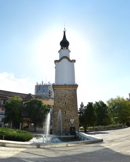 The clock tower in central Botevgrad