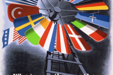 1950 Marshall Plan poster with European flags