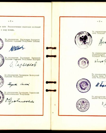 Official Warsaw Pact treaty document signed on 14 May 1955