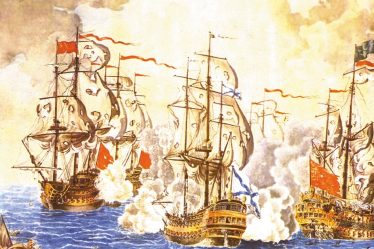 Watercolour of the 1791 naval battle off Cape Kaliakra between the Russian and Ottoman fleets