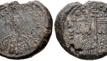 Medieval seal of Tsar Peter I of Bulgaria and Irene Lekapene