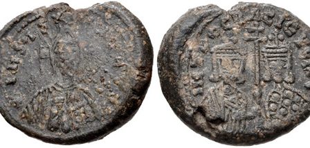 Medieval seal of Tsar Peter I of Bulgaria and Irene Lekapene