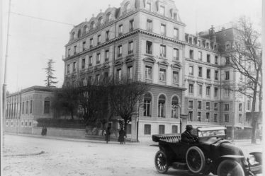 Historic view of the Palace of Nations in Geneva