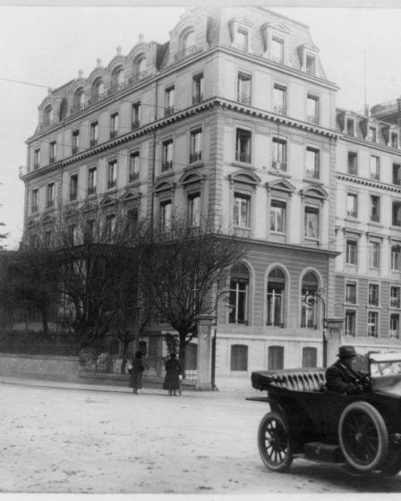 Historic view of the Palace of Nations in Geneva