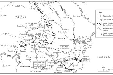 Historic map of the Romanian Campaign of 1916