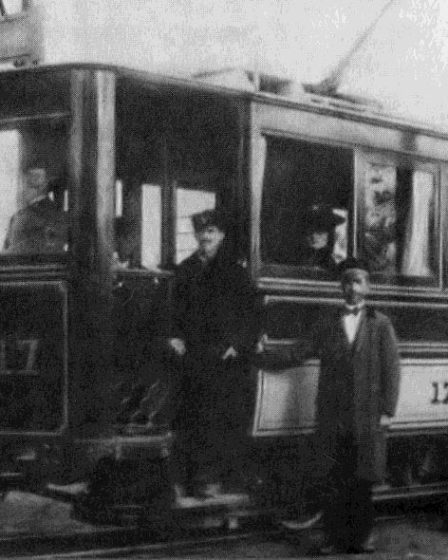 Two-axle tramcar in Sofia in 1901