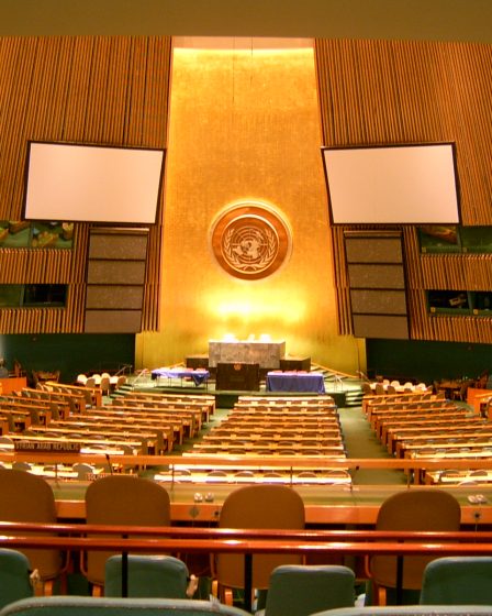 The United Nations General Assembly Hall in New York