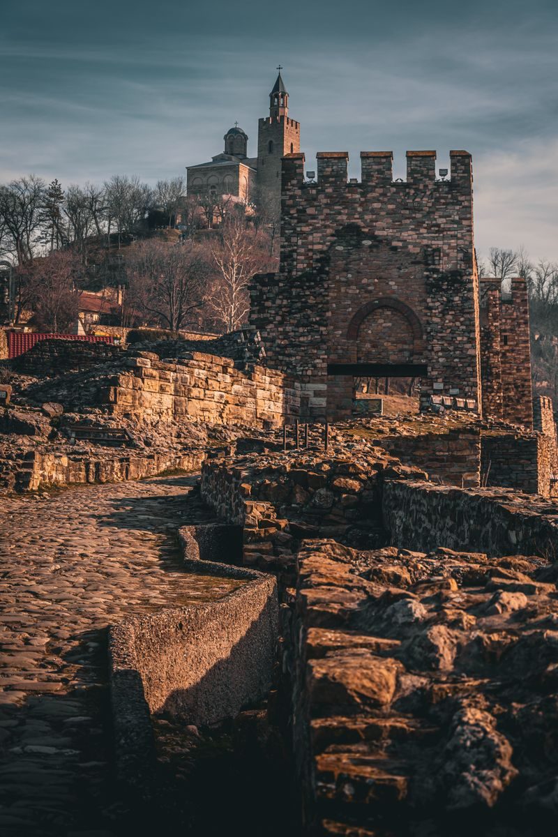 Historic view of Tsarevets Fortress in Veliko Tarnovo