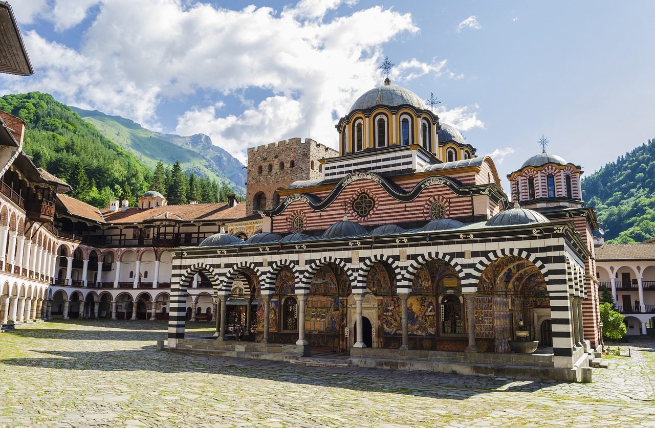 rila, monastery, church, nativity of the virgin mother, bulgaria, europe, unesco, courtyard, heritage, иван рилски, orthodox, christianity, religion, landmark, architecture, historic, travel, tourism, rila, bulgaria, bulgaria, bulgaria, bulgaria, bulgaria