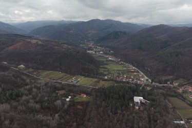 Balkanets village in the Troyan area surrounded by wooded Balkan Mountains