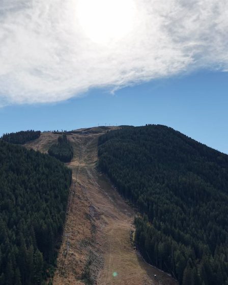 Forest ski slope and mountain landscape near Banderishka Polyana