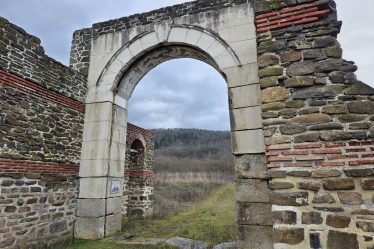 Stone Roman arch at Fortress Sostra near Troyan, Bulgaria
