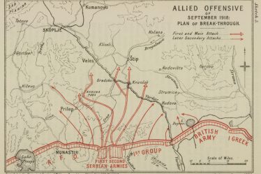 Allied plan for the Battle of Dobro Pole in 1918