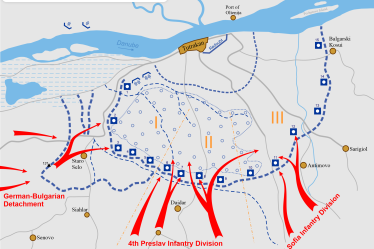 Plan of the Battle of Tutrakan in 1916