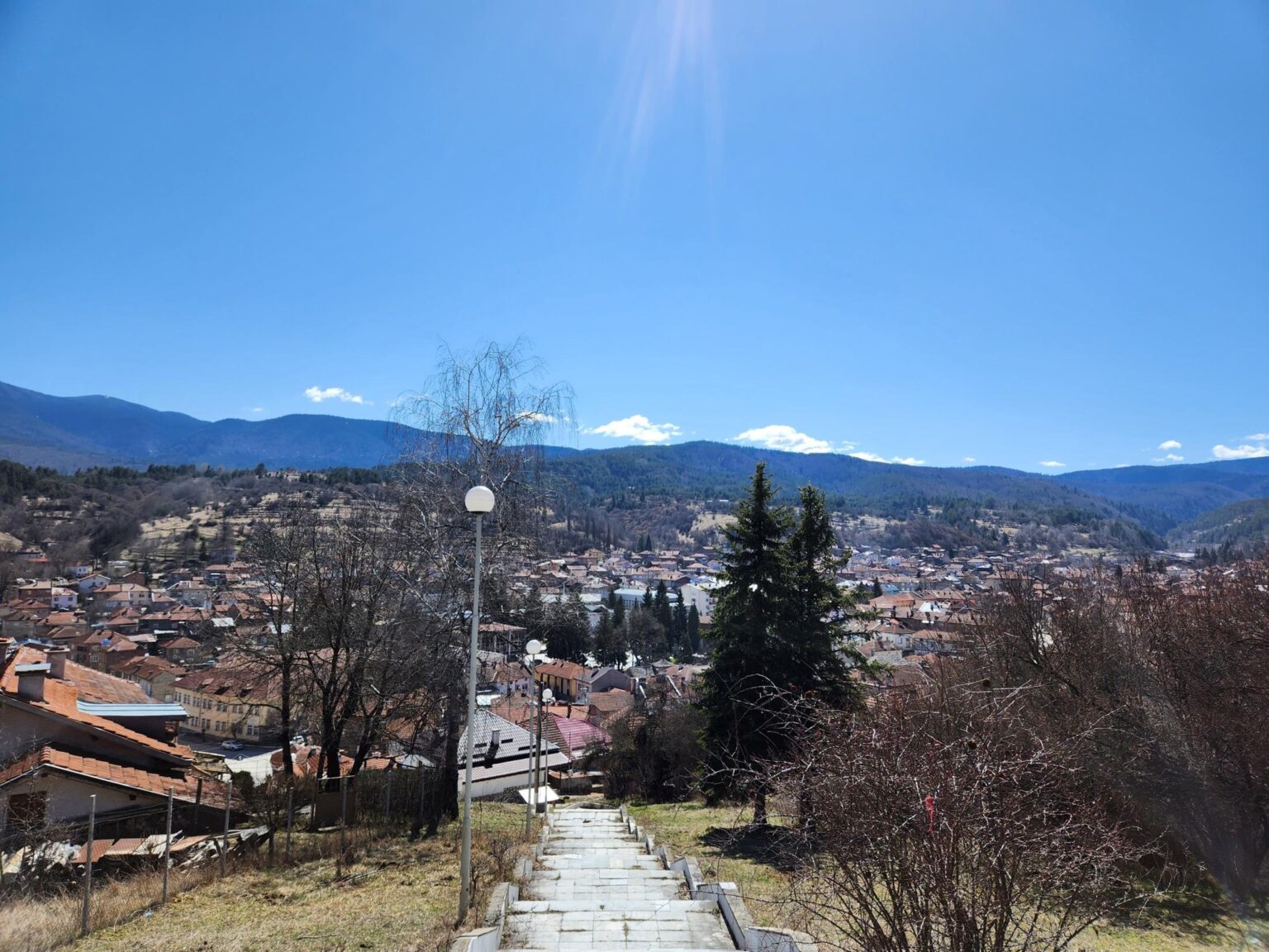 The 1978 memorial above Batak and the panorama over the town - photo 7
