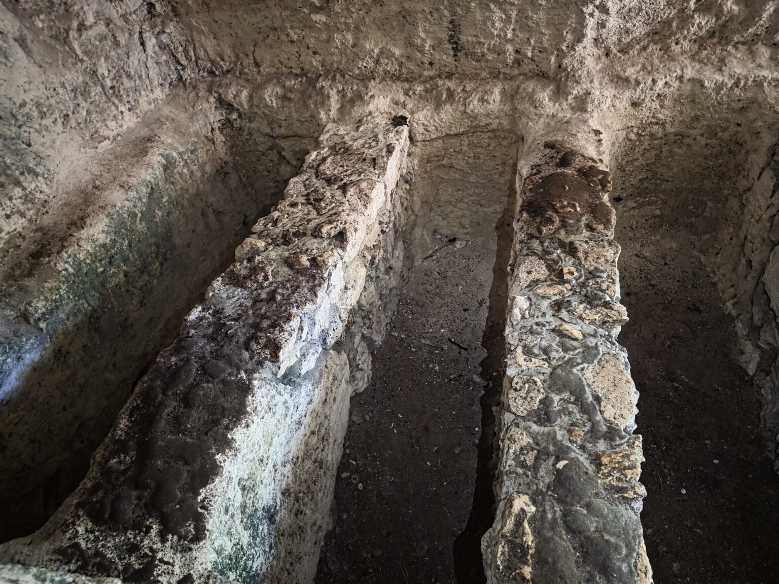 Old stone graves in the rock dwelling of aladja monastery