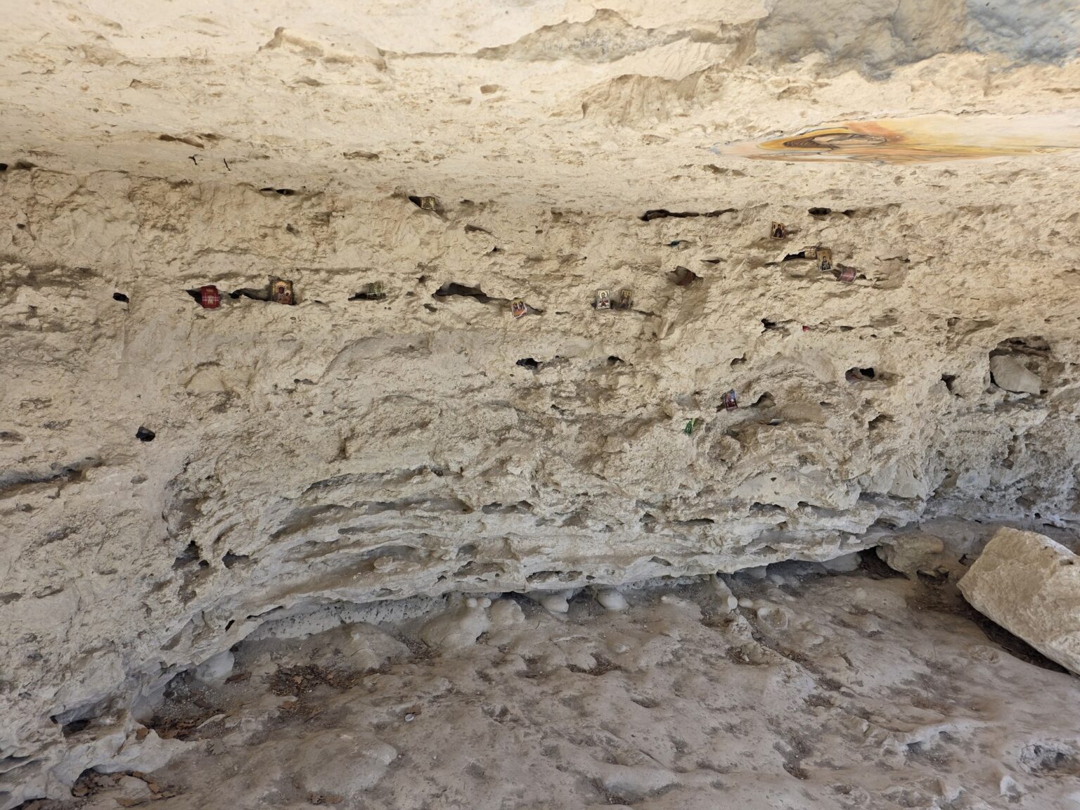The rocky cave ceiling in aladja monastery
