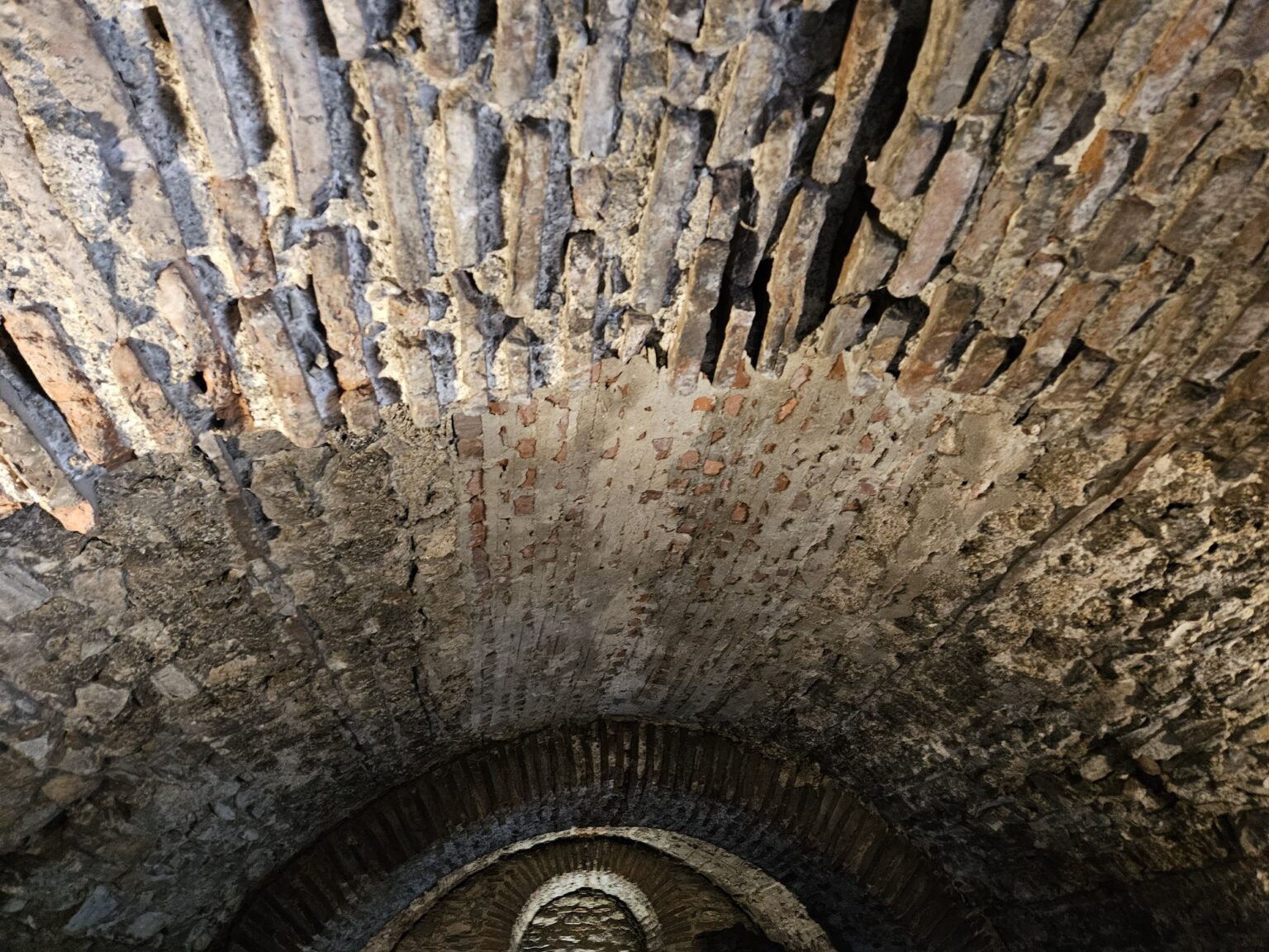 Stone ceiling vault inside the church at Asen's Fortress