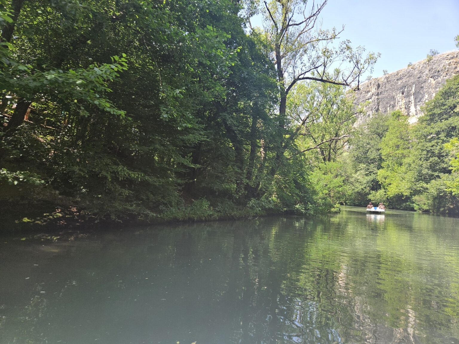 Calm river waters near trees along Iskar-Panega eco-path