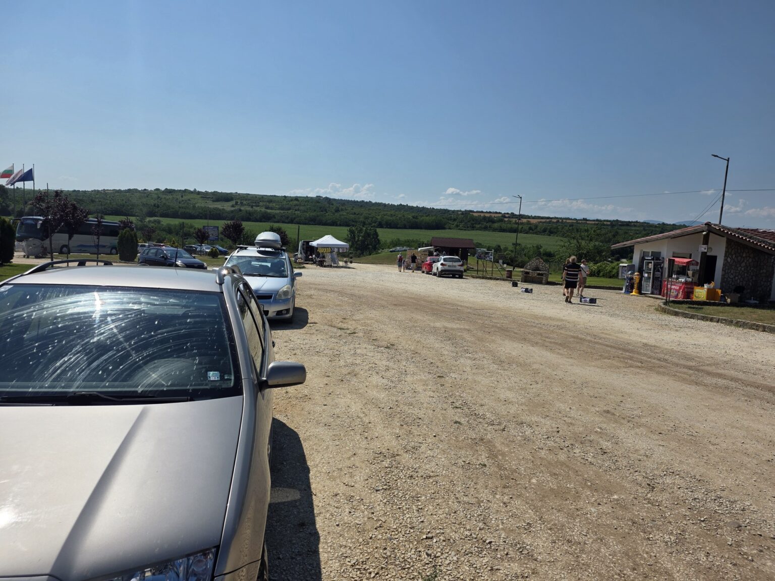 Cars in a parking lot on Iskar-Panega ecotrail