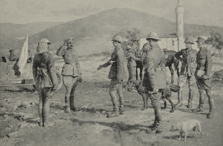 Пристигането на българския бял флаг в британски щаб през септември 1918 г.